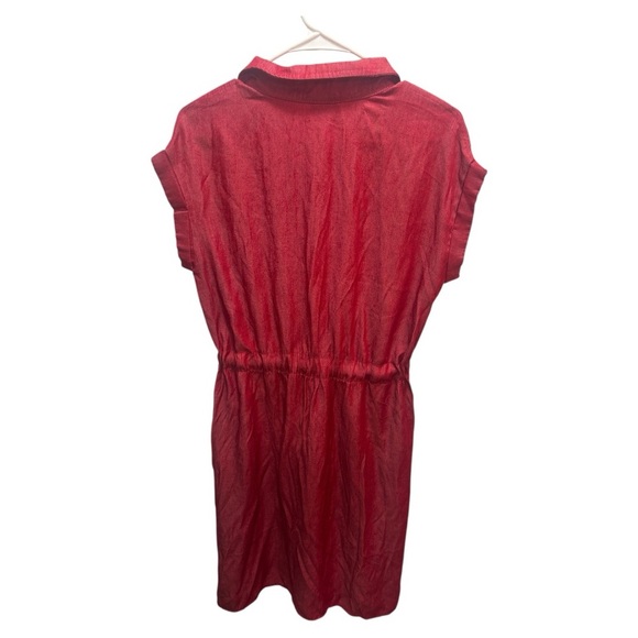 LuLaRoe Red Sleeveless Notched Collar Midi Dress - Picture 3 of 5